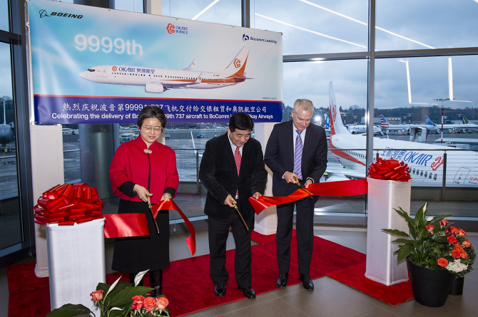 奥凯航空成功接收波音第9999架737飞机