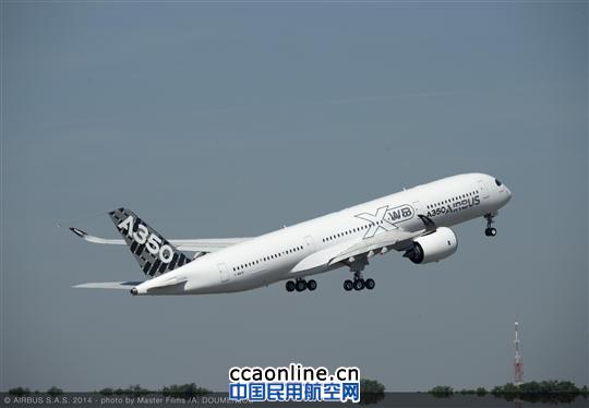 第五架空客A350XWB测试飞机完成首飞