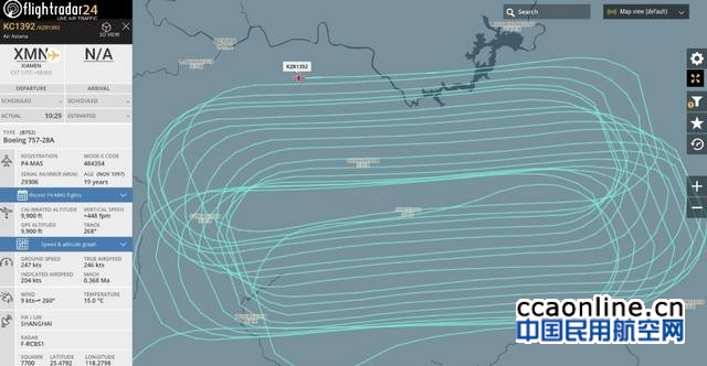 飞机在厦门太古定检后,出现特情无法降落